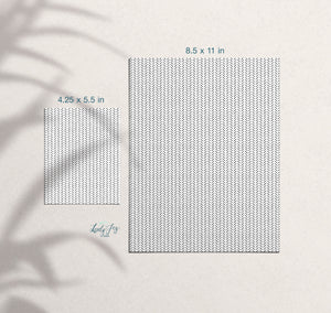Chevron Lines Black and White Design Digital Clay Transfer Sheet in US and Metric Sizes