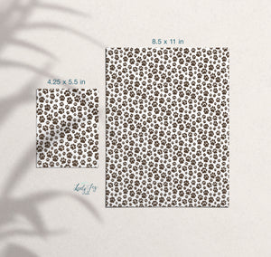 Dark Brown Paw Prints Design Digital Clay Transfer Sheet in US and Metric Sizes