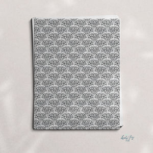 Floral Shell Black and White Design Digital Clay Transfer Sheet in US and Metric Sizes