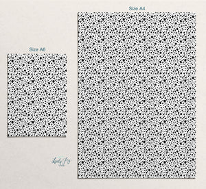 Hand Drawn Dots Black and White Design Digital Clay Transfer Sheet in US and Metric Sizes