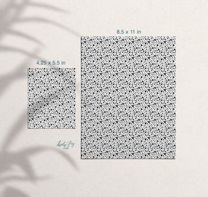 Hand Drawn Dots Black and White Design Digital Clay Transfer Sheet in US and Metric Sizes