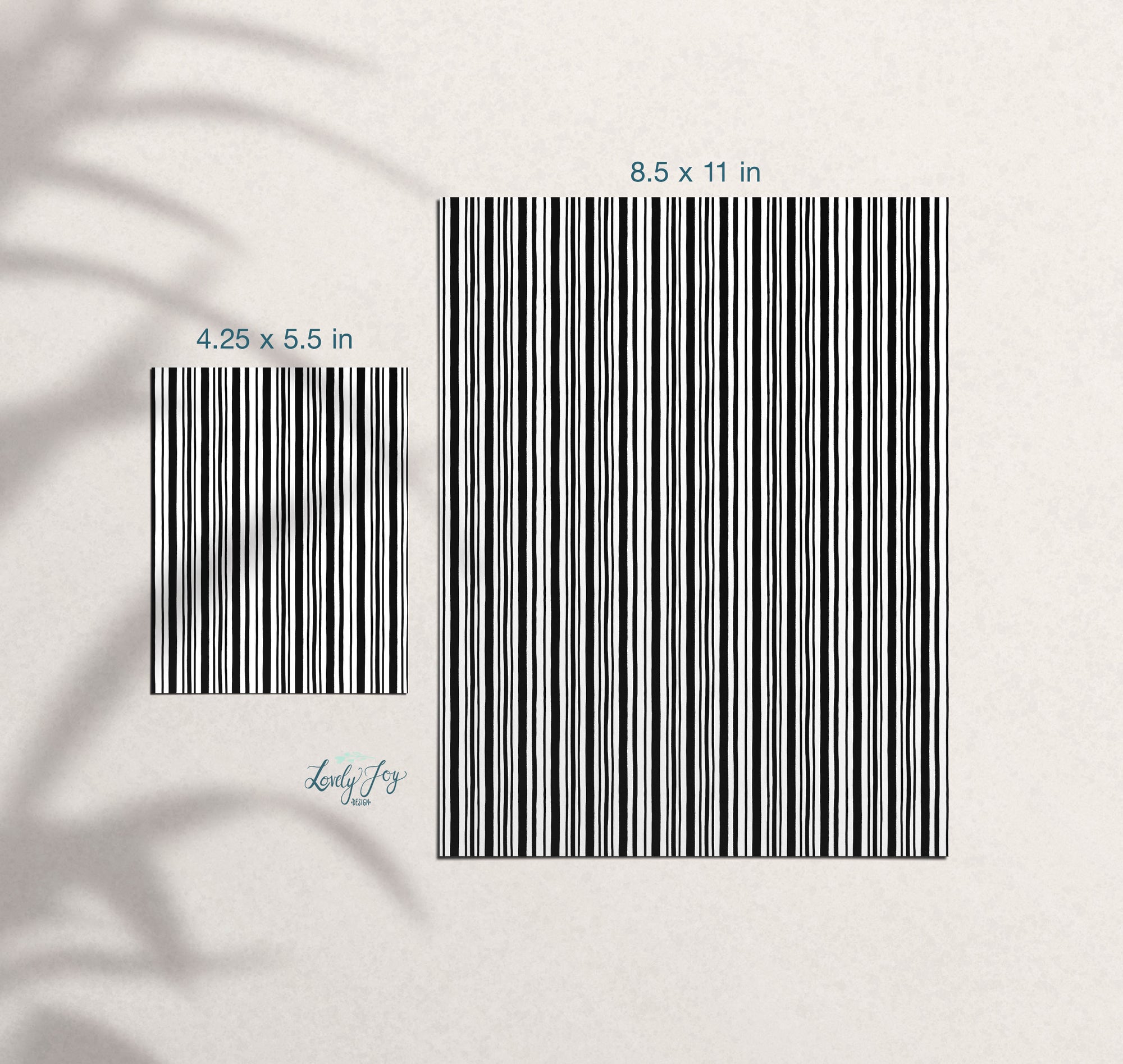 Hand Drawn Stripes Black and White Design Digital Clay Transfer Sheet in US and Metric Sizes