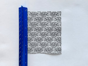 Black and White Flower in Shell Pattern Water Soluble Transfer Sheet for Polymer Clay
