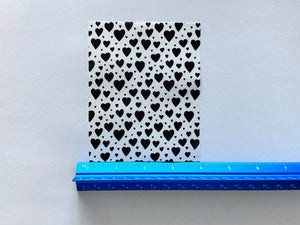 Black and White Hearts Water Soluble Transfer Sheet for Polymer Clay