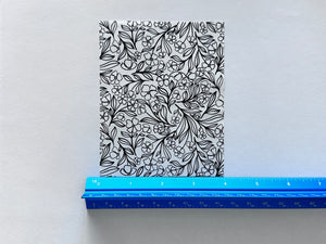 Black and White Floral Water Soluble Transfer Sheet for Polymer Clay