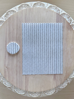 Black and White Chevron Line Pattern Water Soluble Transfer Sheet for Polymer Clay