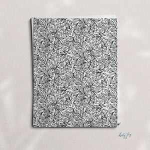 Line work Floral Black and White Design Digital Clay Transfer Sheet in US and Metric Sizes