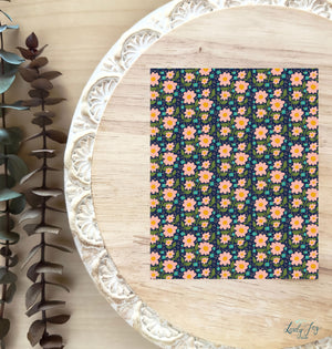 Spring Fling Floral Dark Colors Water Soluble Transfer Sheet Bundle for Polymer Clay