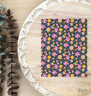 Spring Fling Floral in Navy Water Soluble Transfer Sheet for Polymer Clay