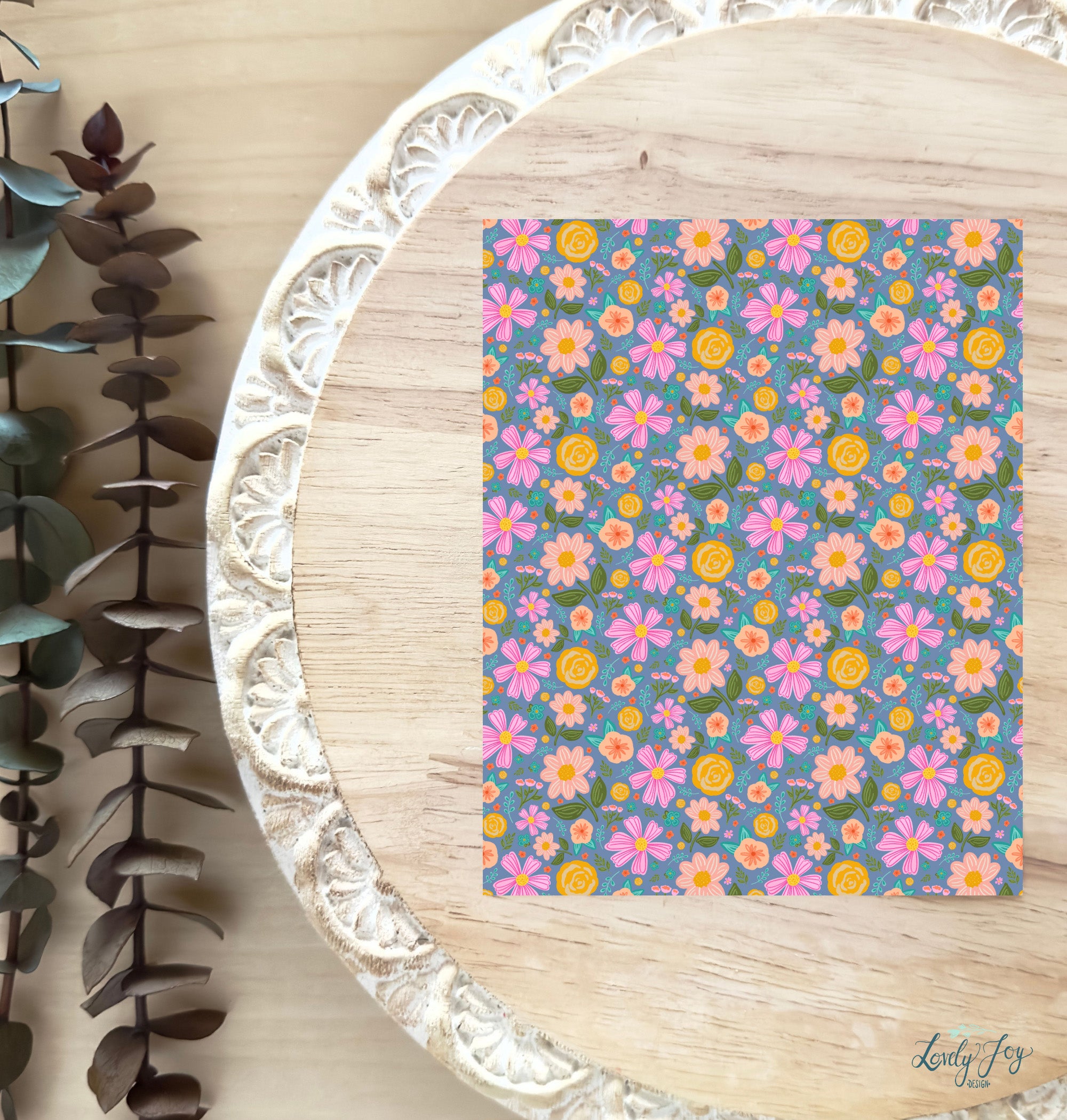 Spring Fling Floral Dark Colors Water Soluble Transfer Sheet Bundle for Polymer Clay