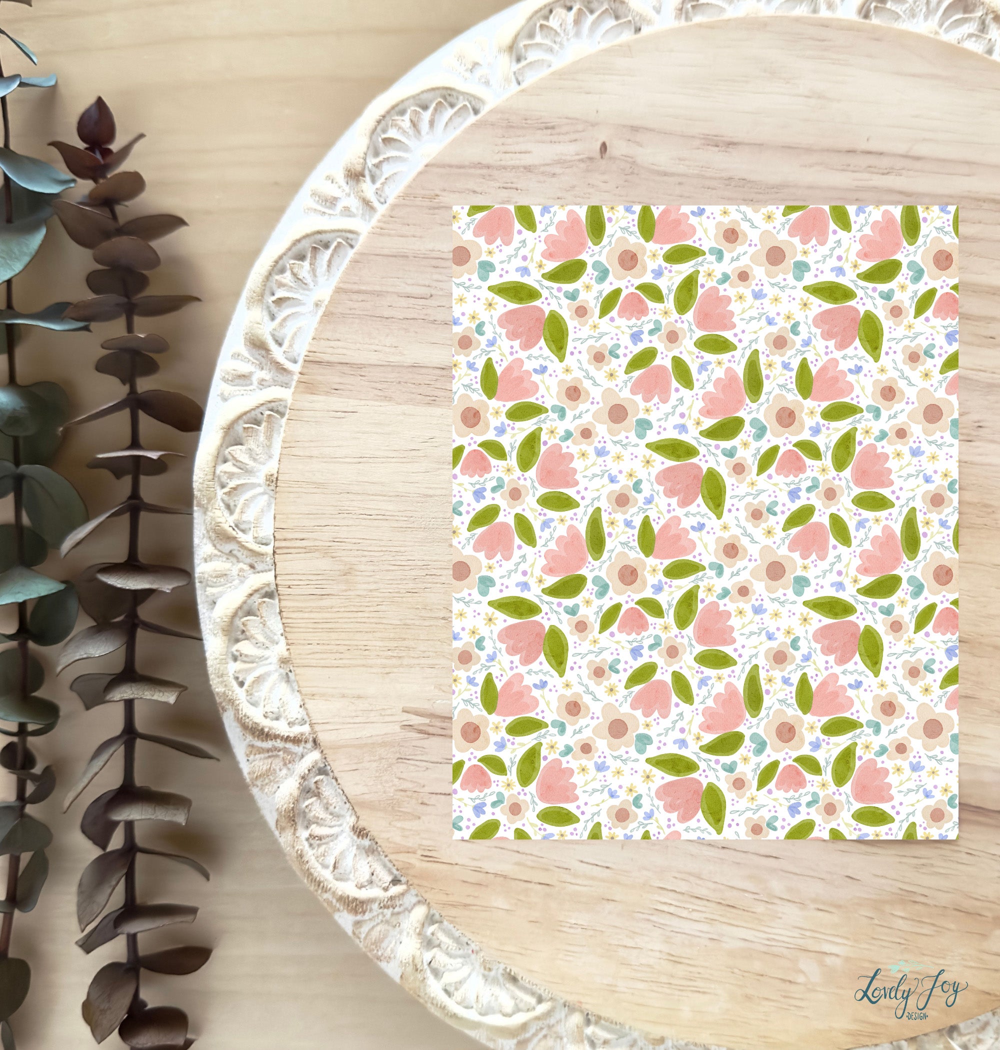 Spring Tulips and Daisies Large Size Water Soluble Transfer Sheet for Polymer Clay