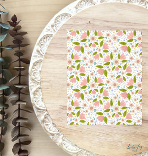 Spring Tulips and Daisies Large Size Water Soluble Transfer Sheet for Polymer Clay
