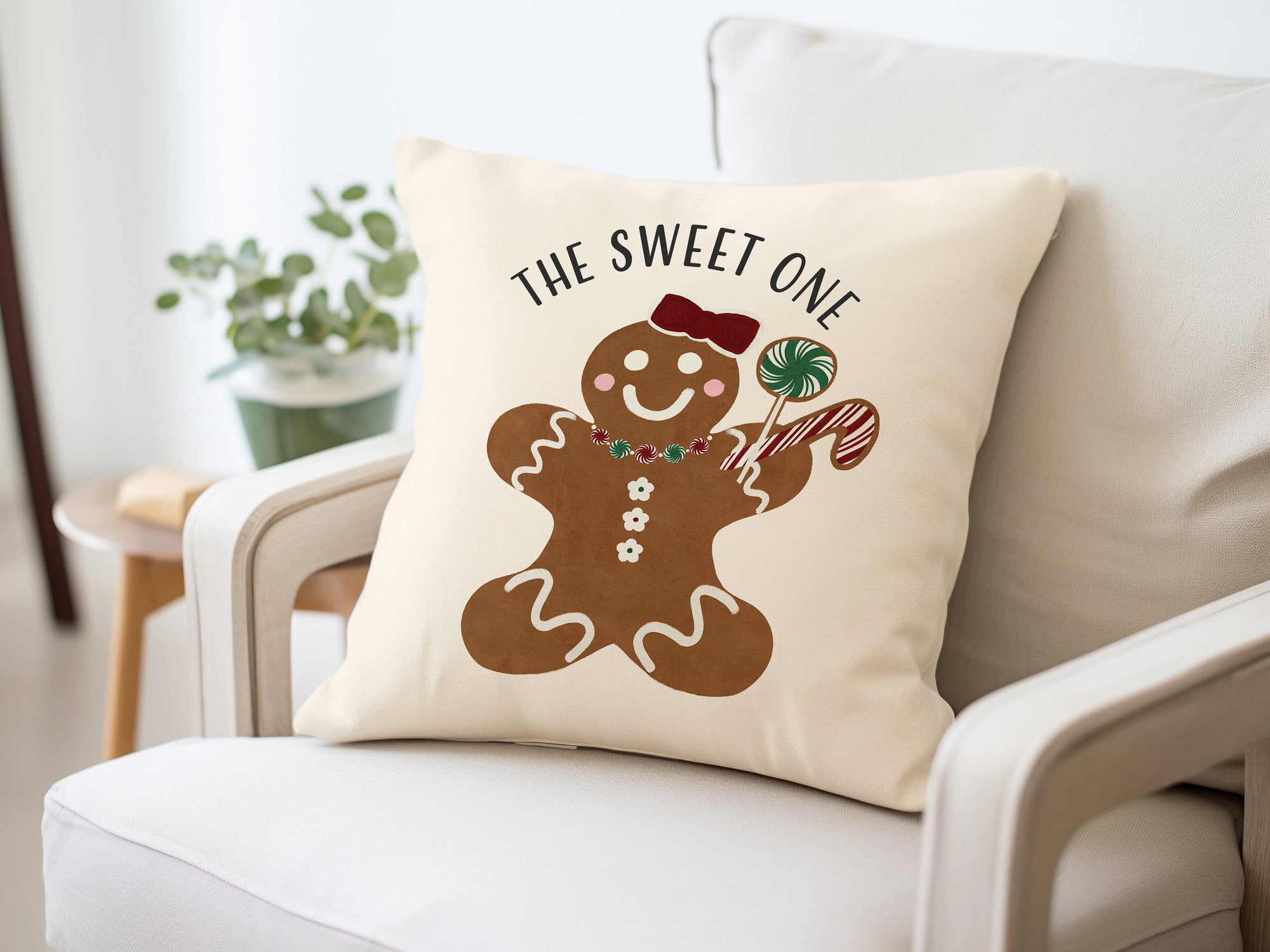 The Sweet One Gingerbread Girl Pillow+Cover or Cover Only