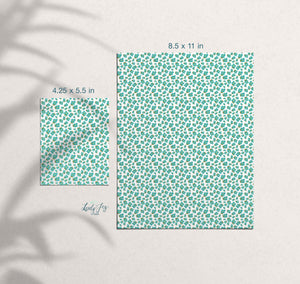 Turquoise Floral Design Digital Clay Transfer Sheet in US and Metric Sizes